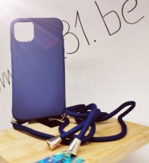 Telefoonhoes met hanger IPhone 11/pro blauw