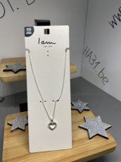 I-am ketting Silver plated haart